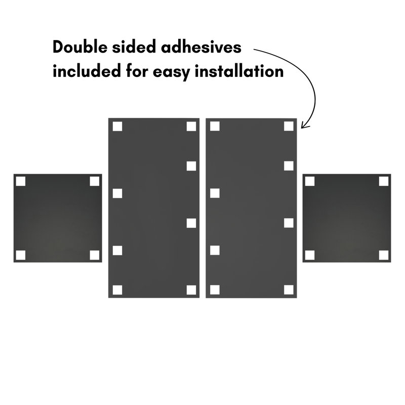 Latitude Run® Peel and Stick Mirror Tiles, Exclamation Rectangular